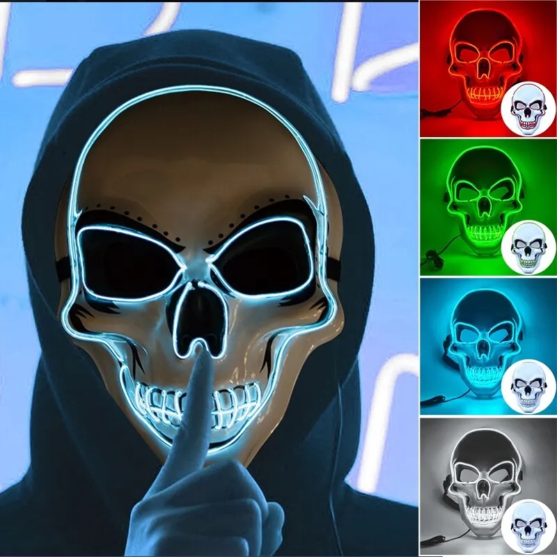 Led Purge Mask Halloween - Maska Halloweenowa dla dorosłych, maska oczyszczająca