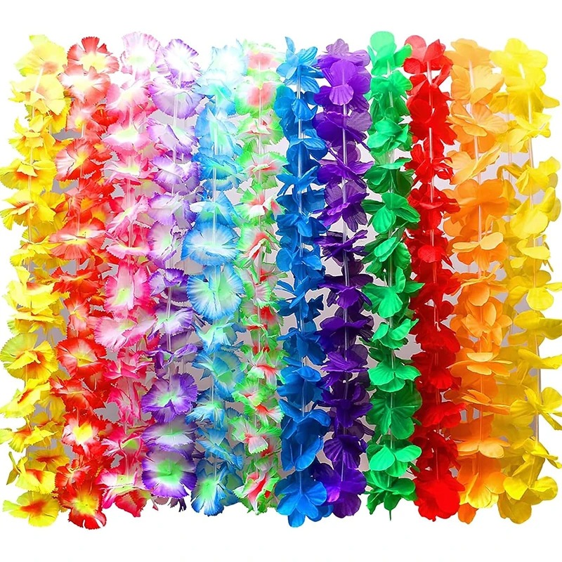Glow In The Dark Party Glasses - 6/12/24 szt. Hawajskie leis, kwiatowe naszyjniki