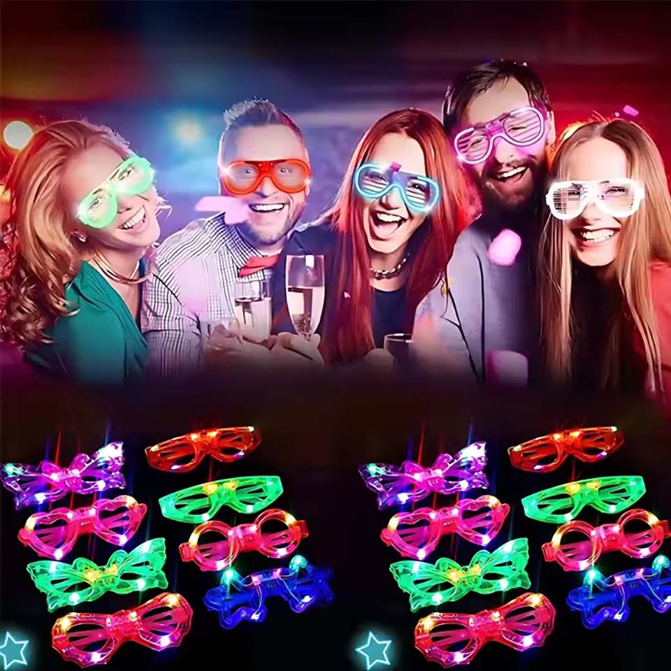 Glow In The Dark Party Glasses - 10/20/30/40/50 szt. Okulary LED Świecące w
