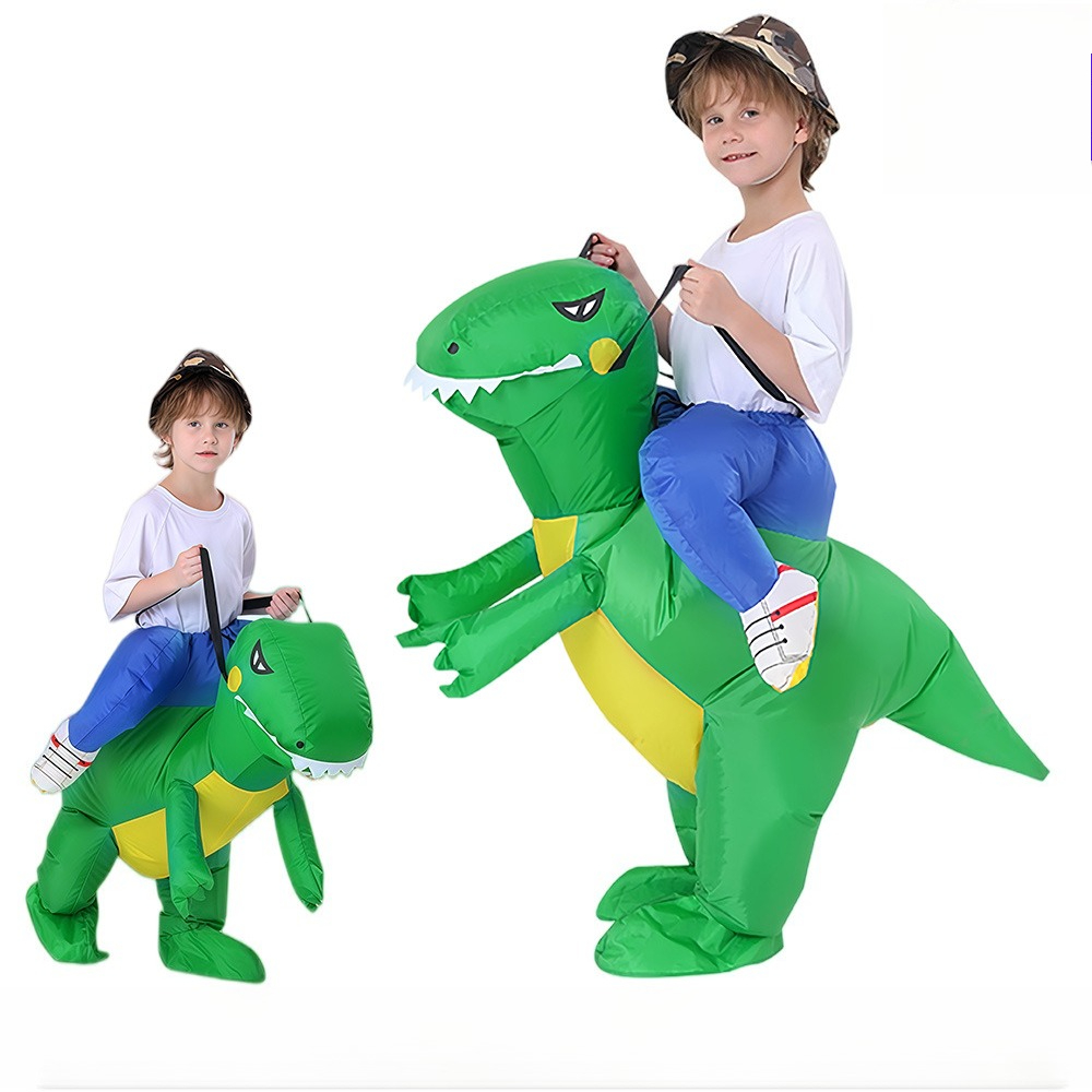 Costumes - ZOETOPKID Nadmuchiwany Zielony Kostium Dinozaura, Kostium