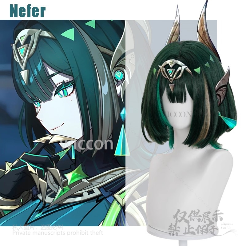 Anime Cosplay Wig Heat Resistant - Anime Gra Genshin Impact Nowa Nefer
