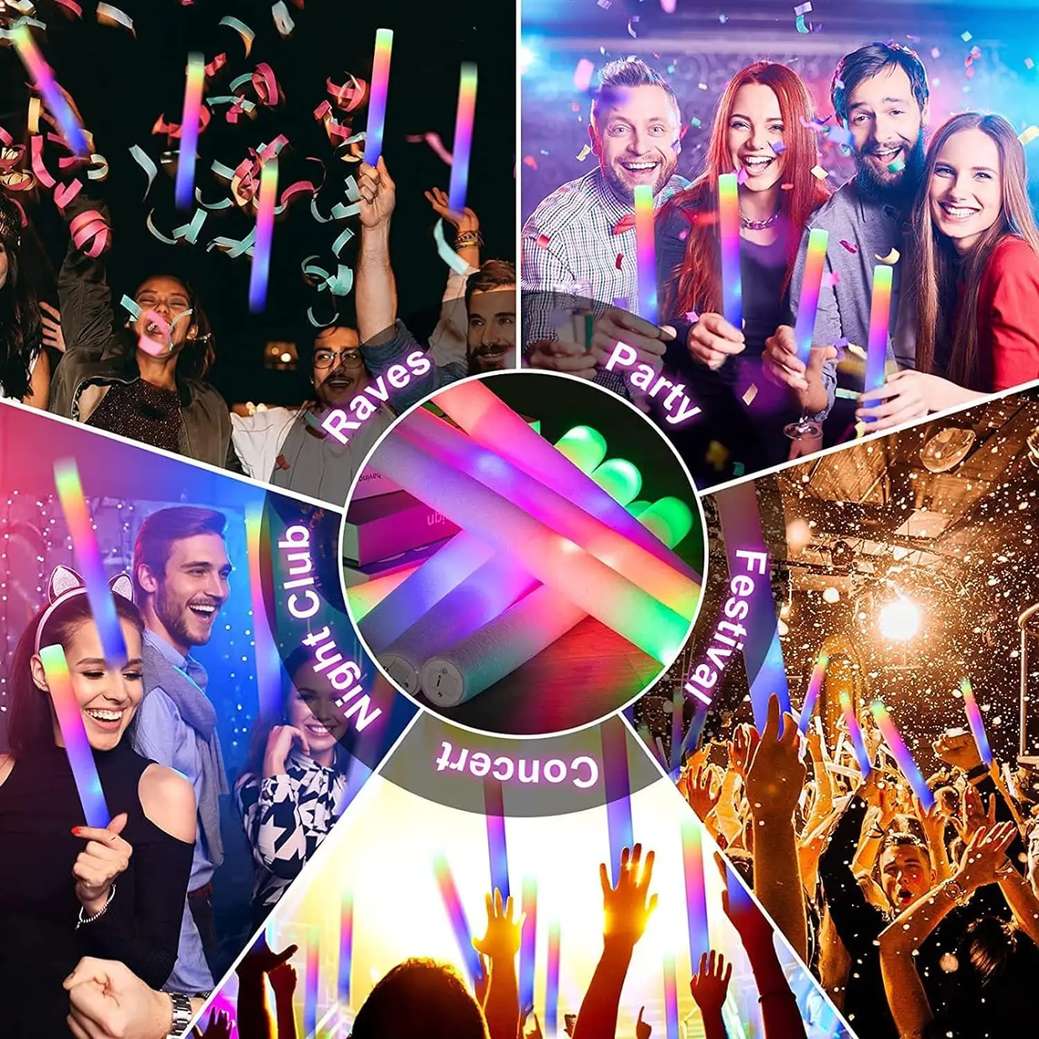 50 szt. Świecących pałeczek LE – Flashing Led Foam Sticks Party recenzja i cena