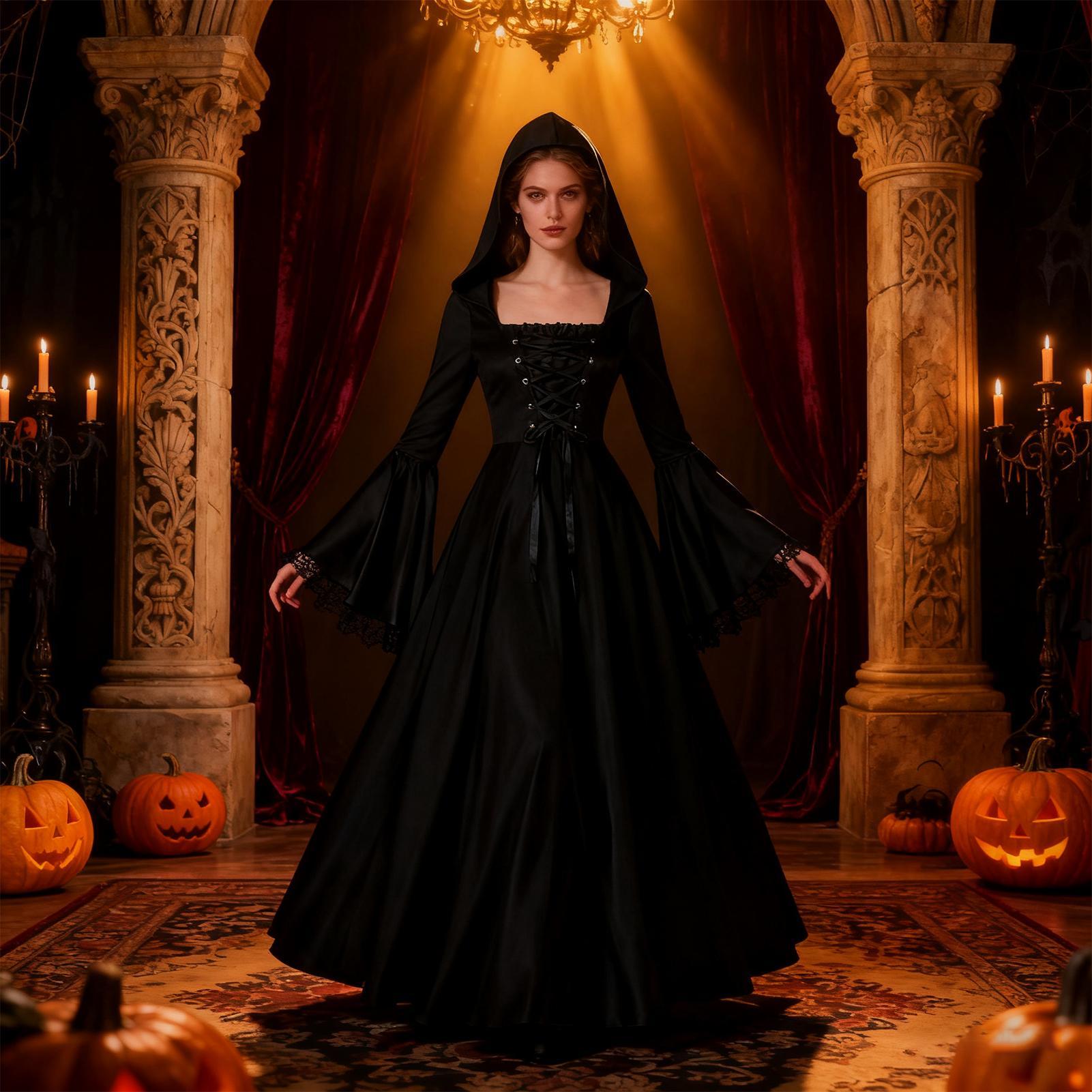 Kostium czarownicy na Hallowee – Medieval Renaissance Dress Women recenzja i cena