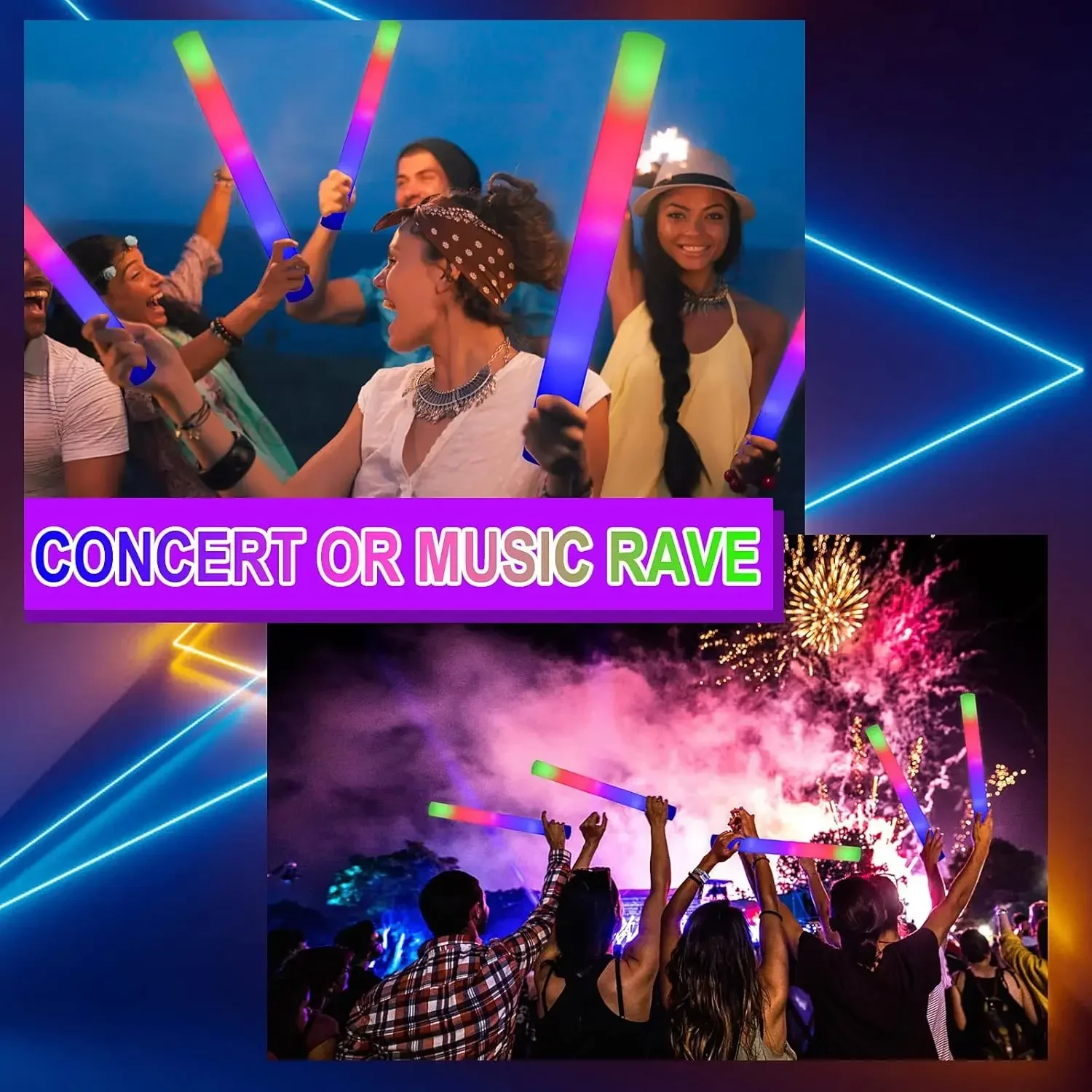 2Z-50PCS Świecące pałeczki pia – Flashing Led Foam Sticks Party recenzja i cena